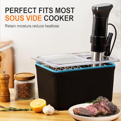 HOMENOTE 12 Qt Collapsible Lid Sous Vide Container Kit with Rack & Sleeve - Food-Grade BPA-Free