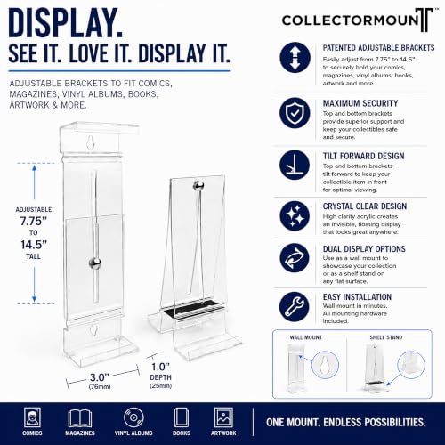 CollectorMount™ Comic Book Frame Wall Mount & Shelf Stand, 5 Pack