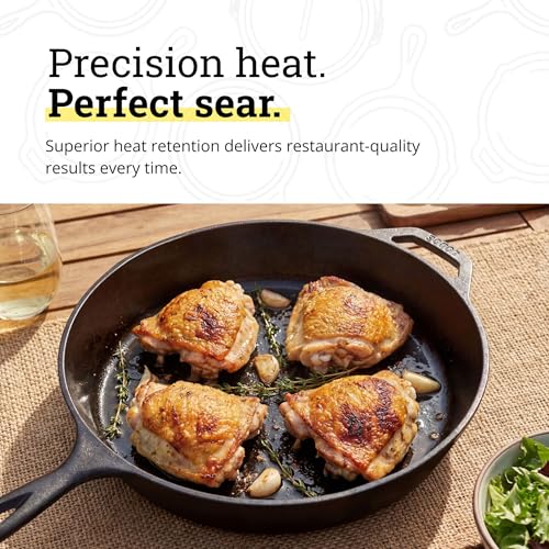 15-Inch Pre-Seasoned Cast Iron Skillet with Easy-Grip Handle - Versatile Cooking Pan