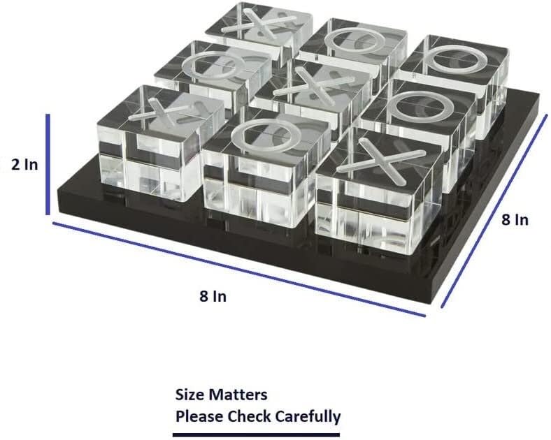 Modern Tic Tac Toe for Home Decoration Acrylic XO with Black Base