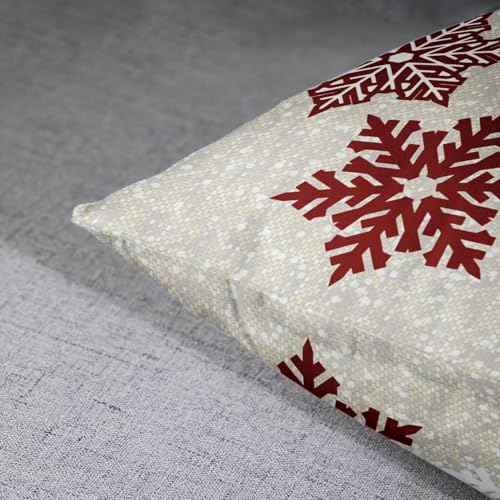 Emvency Throw Pillow Cover Christmas Sparkling Red Snowflakes Decorative Pillow Case Home Decor Square 16x16 Inch Cushion Pillowcase