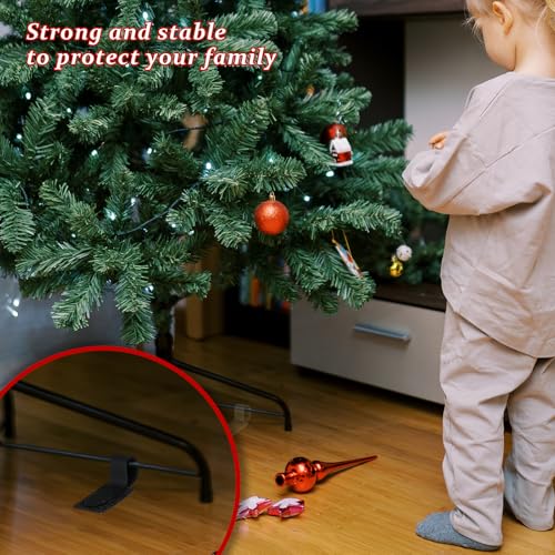 Daifunli 12-Pack Christmas Tree Anchors - Self-Adhesive Anti-Tip Wraps for Stands (No Drill Safe)
