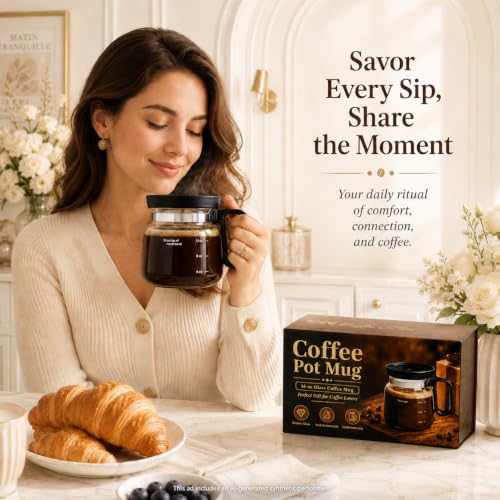 2 Pack 16oz Mini Coffee Pot Mug with Leak-Proof Lid, Gift Boxed - Perfect for Coffee Lovers