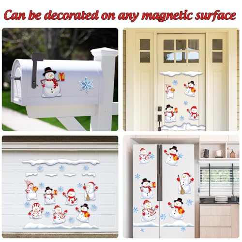 27Pcs Christmas Refrigerator Magnets Snowman Snowflake Holiday Decor