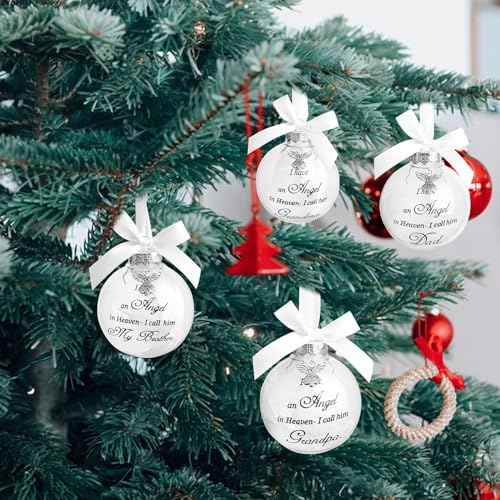 Christmas Memorial Feather Ball Angel Ornament I Have an Angel in Heaven I Call Her Mom Family Memorial Loss of Loved One Hanging Pendant Xmas Tree D?cor