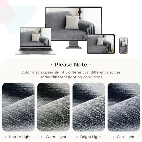 CAPALOCA X-Large Dark Gray Sectional Couch Cover for L-Shaped Sofas Washable & Soft