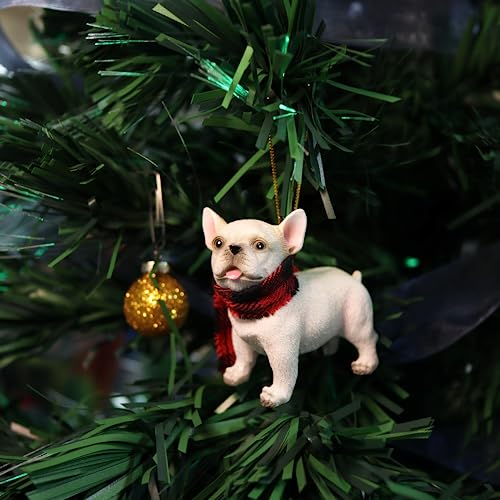 Needzo French Bulldog Christmas Ornament - Festive Pet Decor, Dog Lover Gift, 2.5x1.3x2.5 Inches