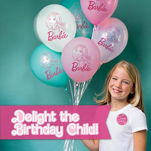 Barbie Birthday Party Decorations Set with Banner, Balloons, Tablecloth & Tableware
