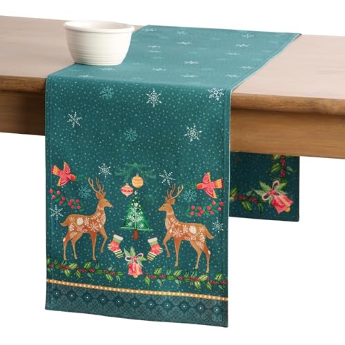 Maison d' Hermine Hygge Christmas Double Layer Cotton Table Runner 14.5" x 108"