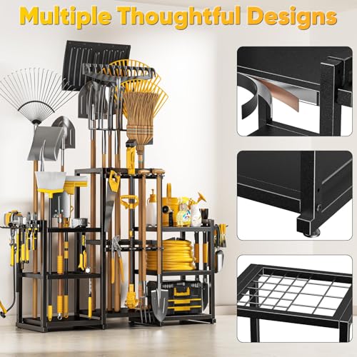 Large Garden Tool Organizer Rack - Holds Up to 86 Tools, Heavy Duty Yard Storage for Garage & Shed