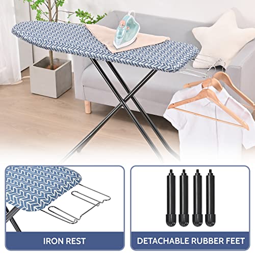 APEXCHASER Blue Full Size Foldable Ironing Board 43x13, Adjustable Height