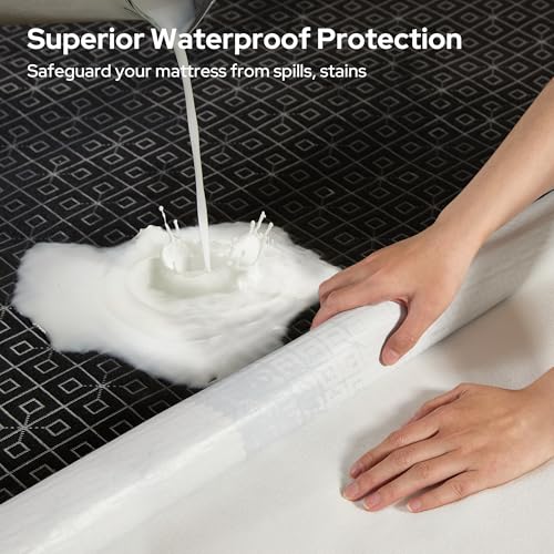 BEDLORE Gray Queen Waterproof Noiseless Mattress Protector for Bed