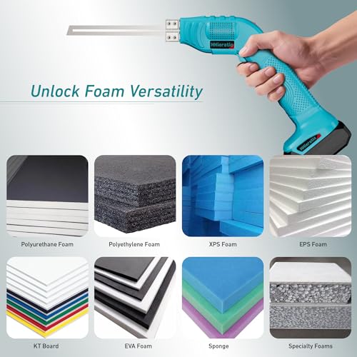 Cordless Hot Knife with Battery & 6 Blade Set for Foam, Fabric, Rubber Cutting