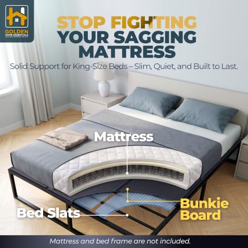 Heavy Duty King Size Bunkie Board - 76x80 Inches Under Bed Support with Non-Slip Grip