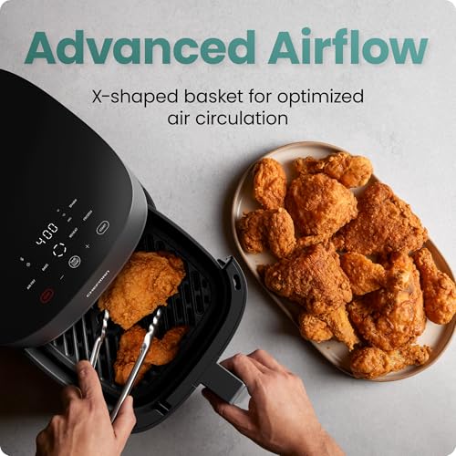 Chefman TurboX 4-in-1 Air Fryer 5 Quart - Crispy Fries, Chicken, Wings