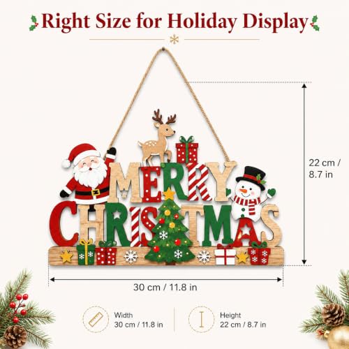 Frebrez Reindeer Wooden Christmas Hanging Sign - Holiday Decor