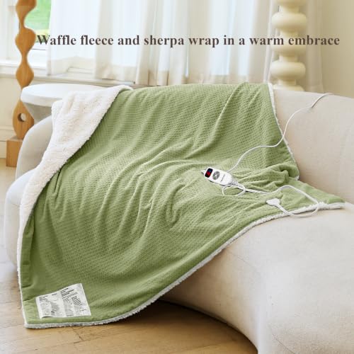 Blunique Sage Electric Heated Throw Blanket 50x60 Inches with Fast Heating & Auto-Off