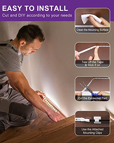 HitLights 16.4ft LED Strip Lights Neutral White 4000K, 600 LEDs, 12V, UL Listed