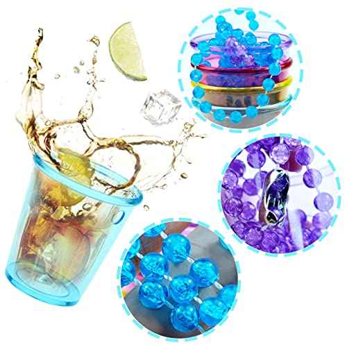 8 Pieces Christmas Shot Glass on Beaded Necklace, Plastic Colorful Clear Shot Cup Necklace, Bachelorette Party Team Groom and Bride Supplies for Birthday Wedding Festival Parade Favor