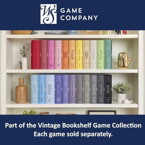 Vintage Bookshelf Yahtzee Dice Game Set - Classic Wooden Design, Portable & Space-Saving