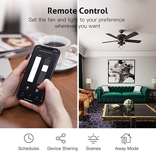 TREATLIFE Wi-Fi Smart Ceiling Fan Light Switch 2 Pack, Dimmable & App Control