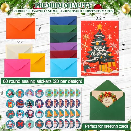 AmazingSpark 345 Christmas Cards Set with Envelopes Stickers - Classic (Variation 713)