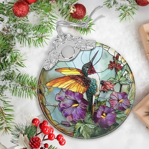 Stained Glass Suncatcher Ornament - Hummingbird Christmas Decorations
