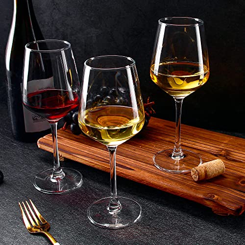 SHYRC 12oz Clear Red & White Wine Glasses Set of 12 - Long Stem Drinkware for Party & Wedding