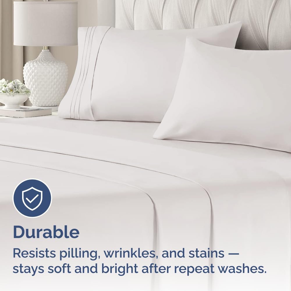 Standard Pillow Cases Set of 2 | Soft Hotel Quality, Wrinkle-Free & Stain Resistant - Light Grey