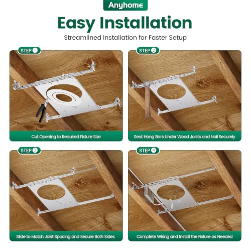 10 Pack Construction Mounting Plate for 9 1/8"-25" Joists - Adjustable Ceiling Support - Anyhome Variation 10