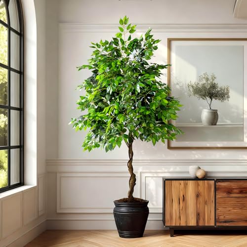 Erimda 7ft Artificial Ficus Tree for Home & Office Decor Faux Silk Plants