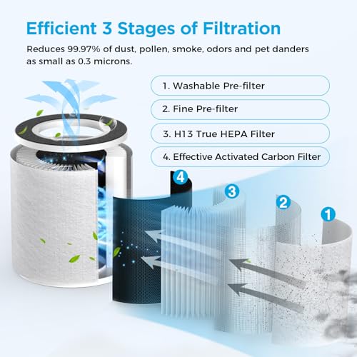MOOKA HEPA Air Purifier Filter 5.5 x 5.5 x 5.9 inches 1-Pack for B-D02L