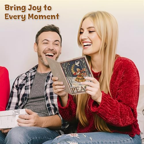 Peace Holiday Cards with Envelopes Vintage Christian Christmas Cards 2026 – 5x7 Inches (TeloNook) Peaceful Faith Greeting Card Set
