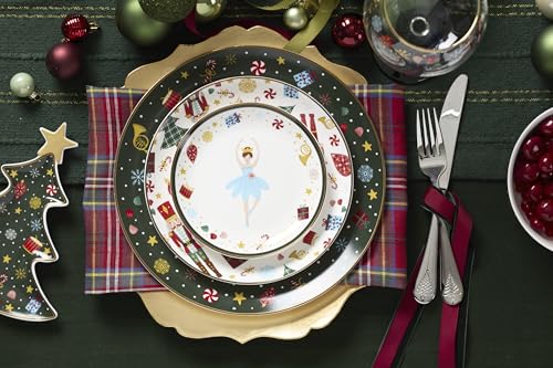 Lenox Nutcracker Ballet Porcelain Christmas Dinner Plate Set for 4 - Holiday Holiday Tableware