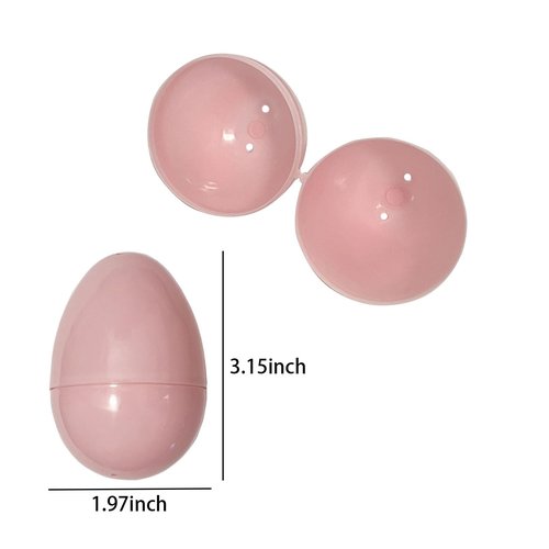 Benilax 24 Jumbo Fillable Pastel Plastic Easter Egg Bulk Hunt Party Supply Pack - 3.15 inch Assorted Color Plastic Eggs