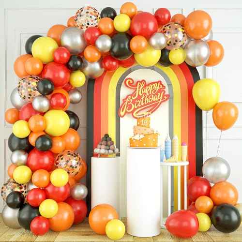 Black Orange Balloons Garland Arch Kit Orange Balloons Latex Matte Basketball Balloon Decorations for Birthday Graduation Halloween Christmas Gifts Bachelorette Party Wedding Anniversary 50 PCS 12