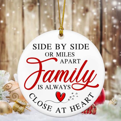 Family Christmas Ornaments 2026 Personalized Holiday Decor - Heart Design