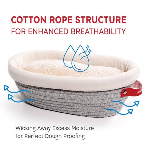 Oval & Round Cotton Bread Proofing Basket Set with Liners & Covers for Artisan Sourdough Bread