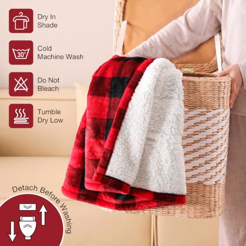 Dowin Red Full Electric Blanket 72x84 Heated Throw - Christmas Gift