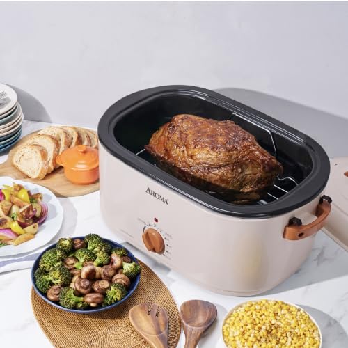 Aroma 22 Qt. Roaster Oven with Self-Basting Lid - Sandstone Variation