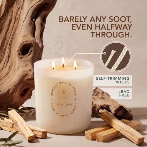 Palo Santo & Bergamot Beeswax Candle - 15 Oz, Calming, 90+ Hr Burn Time, Grounding Aromatherapy - Variation of Palo Santo 15 Oz