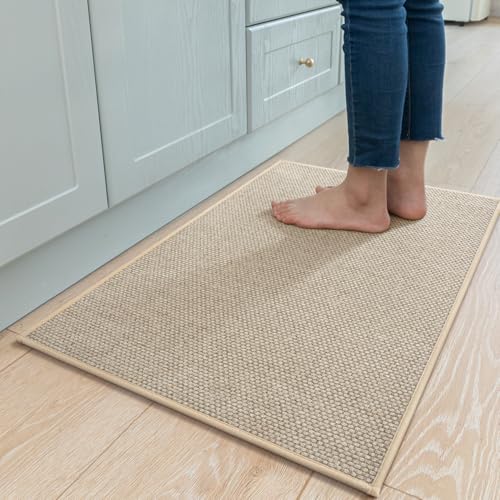 20x32 Inch Non-Slip Washable Kitchen Rug Runner - Light Beige