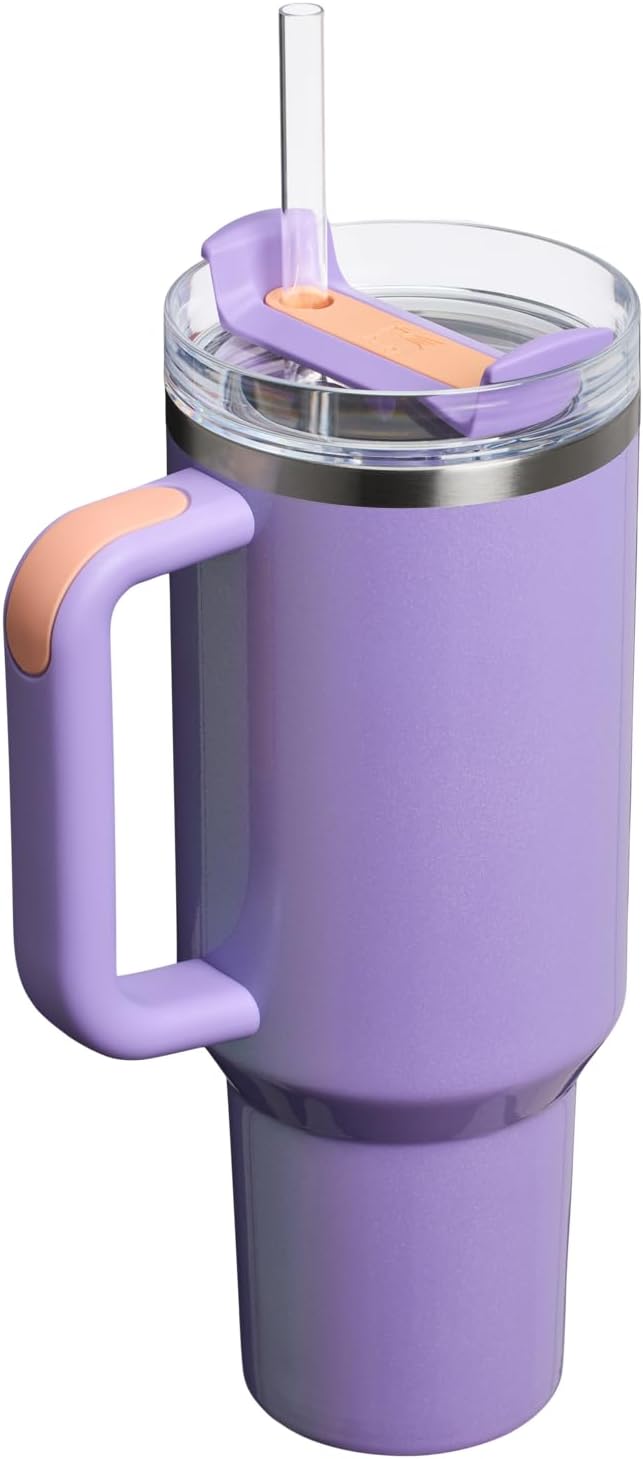 STANLEY Quencher H2.0 Tumbler - 40 oz Insulated Stainless Steel with Handle & Straw | BPA-Free | Periwinkle Shimmer