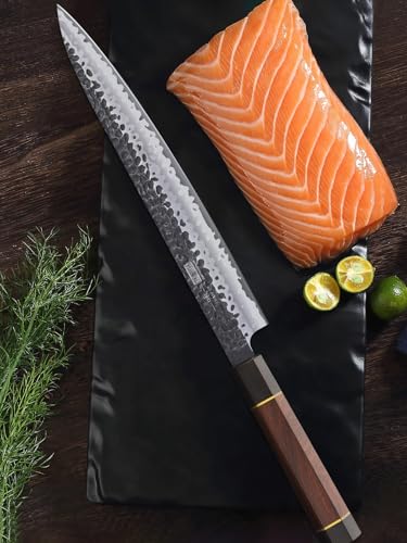 10 Inch Sushi Knife - Ultra Sharp Yanagiba Sashimi Knife with Rosewood Handle