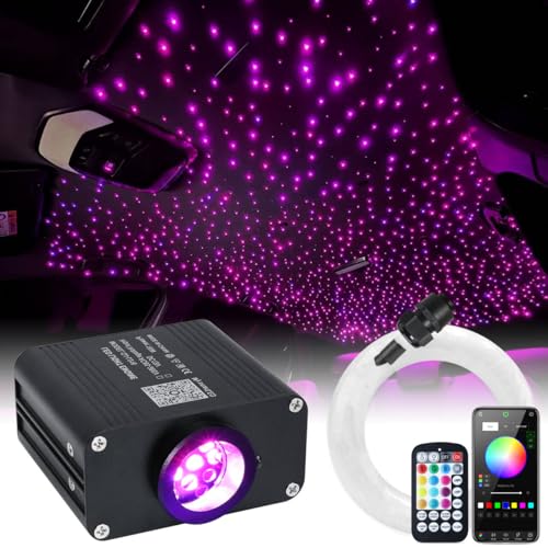 WEBUPAR 16W Car & Home Starlight Headliner Kit with 500pcs 6.5ft Fiber Optic, APP & Remote Control, Twinkle & Music Modes