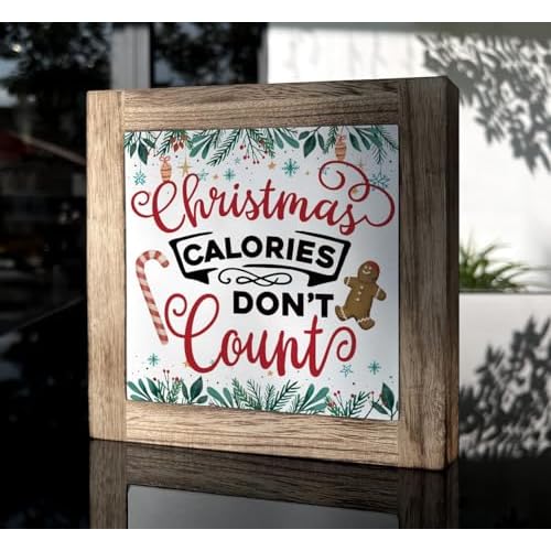 Wooden Box Signs for Home Decor, Funny Christmas Decor, Christmas Kitchen Sign, Kitchen Decoration for Christmas Holiday