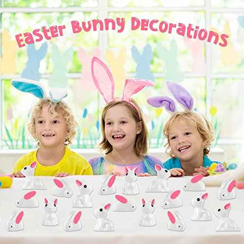 Miniature Rabbit Figurines, 100Pcs Mini Resin Bunny Animals Toy, Miniature Rabbit for Landscape Ornaments Garden Decor Potted Plant,Cake Topper Decoration