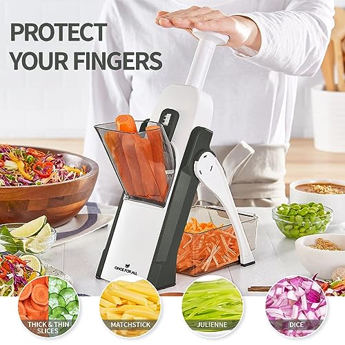 ONCE FOR ALL Dark Gray Adjustable Safe Mandoline Slicer - Vegetable & Fruit Prep