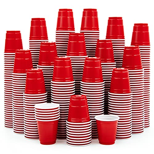 Lilymicky 1080 PACK 2 oz Red Plastic Shot Glasses, Cups