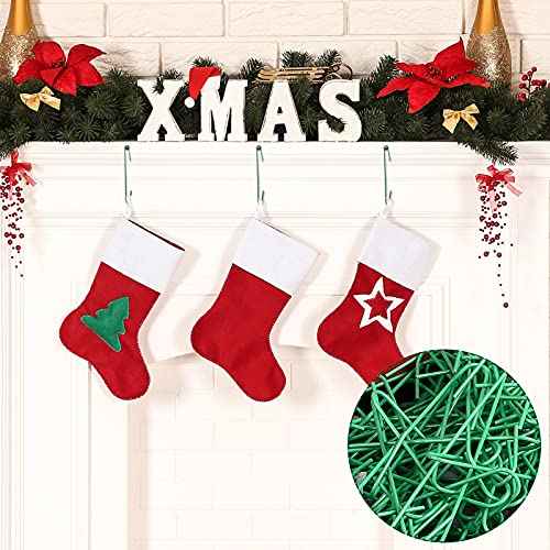 Hotop 100 Pieces Christmas Ornament Hooks Xmas Ornament Hangers 2.5 Inch Large Metal Wire Christmas Tree Decorating Hooks Green Christmas Ball Hanging Hangers for Christmas Party Decorations
